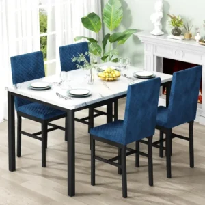 4-person Marble Dining Table Set