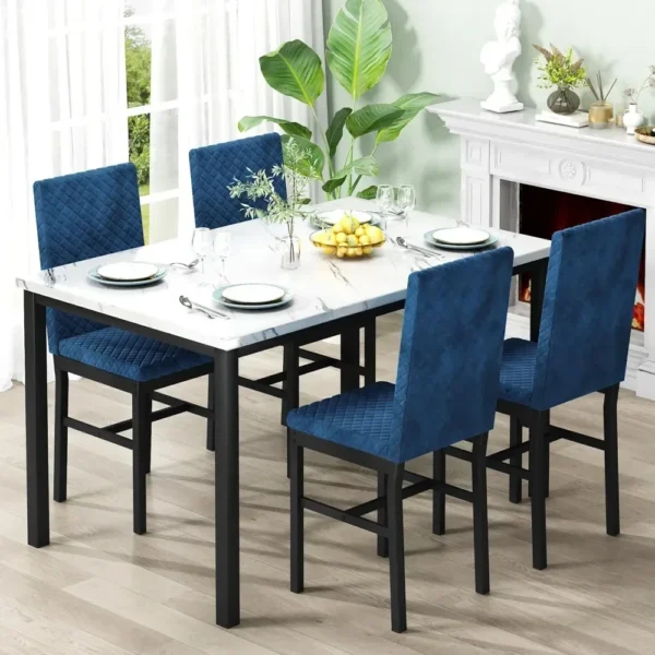 4-person Marble Dining Table Set